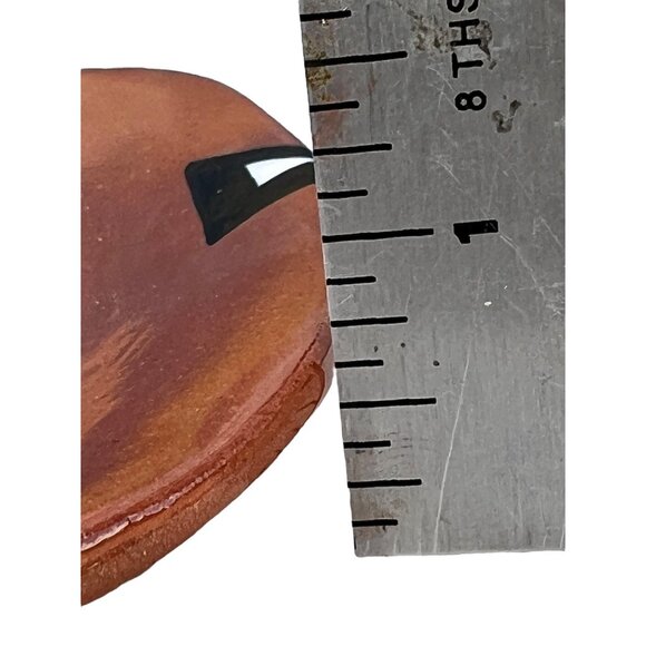 Native American Signed T. Hughes Ceramic Plate W/ Kachina Design  7 3/8" Dia. - Picture 6 of 6